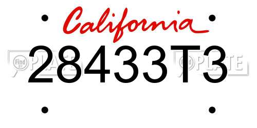 28433T3 California License Plate