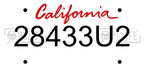 28433U2 California License Plate