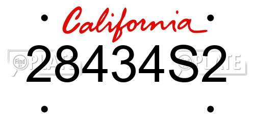 28434S2 California License Plate
