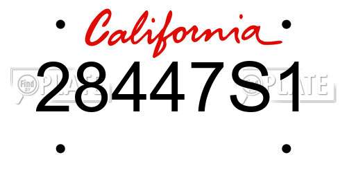 28447S1 California License Plate