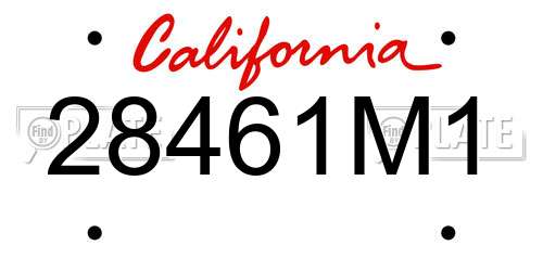 28461M1 California License Plate