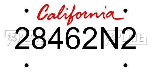 28462N2 California License Plate