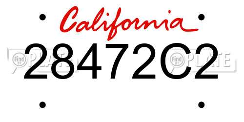 28472C2 California License Plate