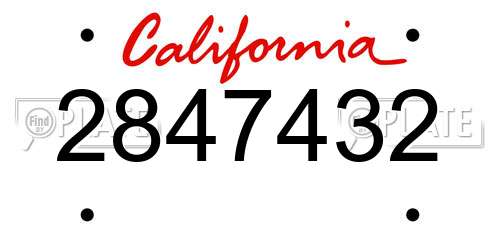 2847432 California License Plate