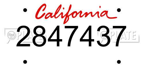 2847437 California License Plate