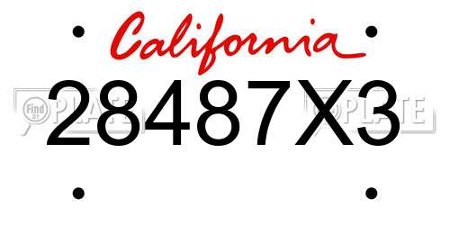 28487X3 California License Plate