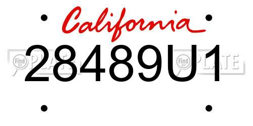 28489U1 California License Plate