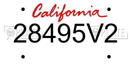 28495V2 California License Plate