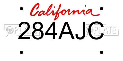 284AJC California License Plate