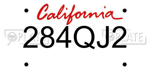 284QJ2 California License Plate