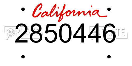 2850446 California License Plate