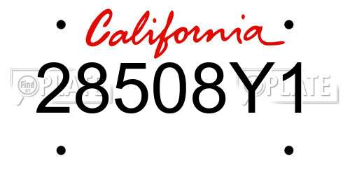 28508Y1 California License Plate