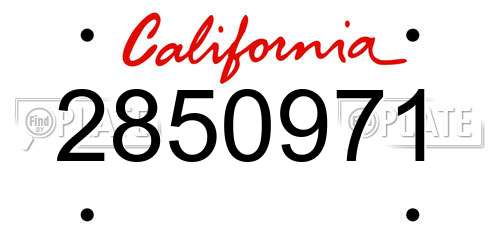 2850971 California License Plate