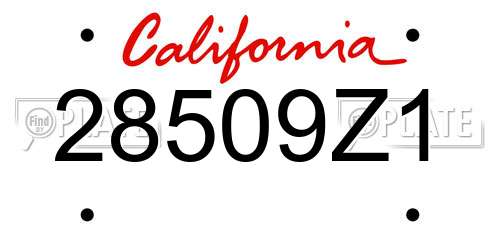 28509Z1 California License Plate