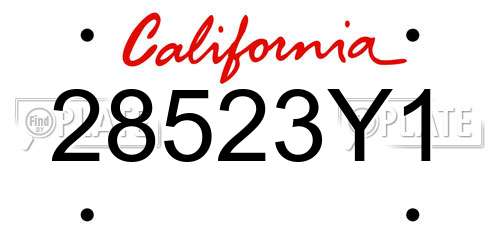28523Y1 California License Plate