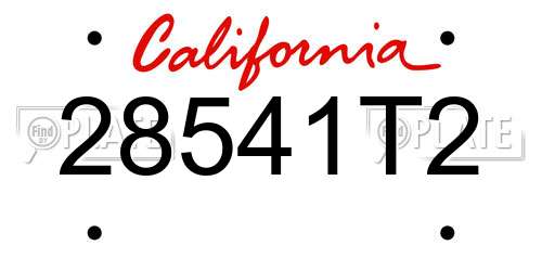 28541T2 California License Plate