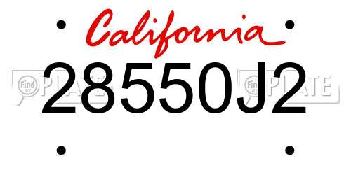 28550J2 California License Plate
