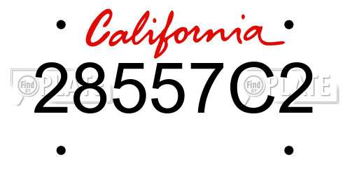 28557C2 California License Plate
