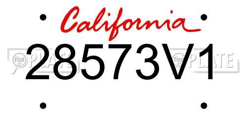 28573V1 California License Plate
