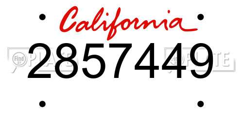 2857449 California License Plate