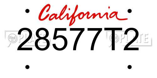 28577T2 California License Plate