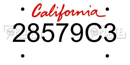 28579C3 California License Plate
