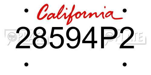 28594P2 California License Plate