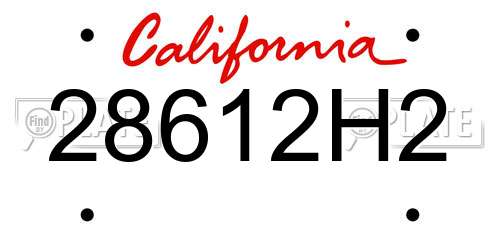 28612H2 California License Plate