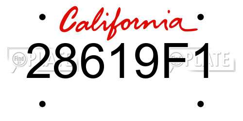 28619F1 California License Plate