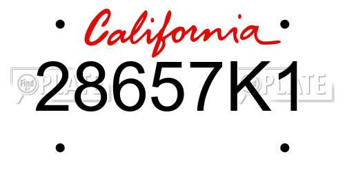 28657K1 California License Plate