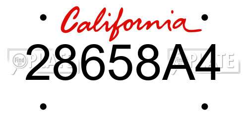 28658A4 California License Plate