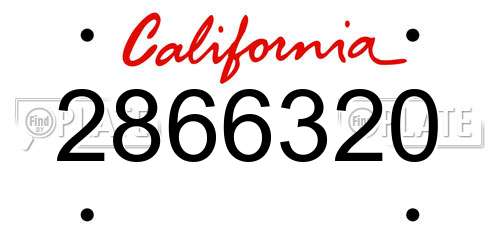 2866320 California License Plate