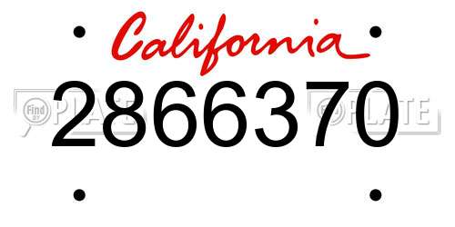 2866370 California License Plate