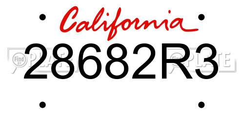 28682R3 California License Plate