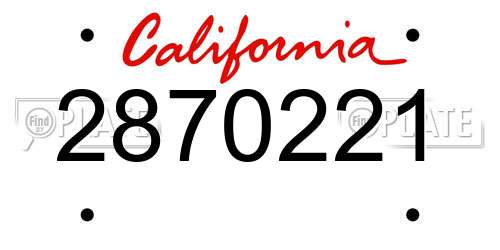 2870221 California License Plate