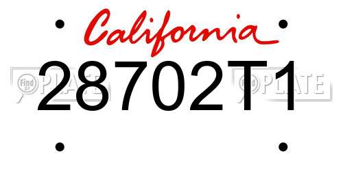 28702T1 California License Plate