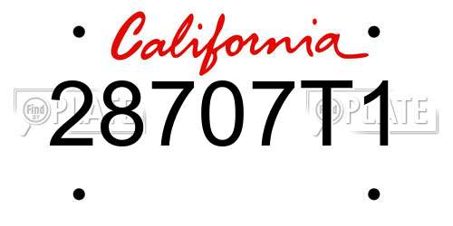 28707T1 California License Plate
