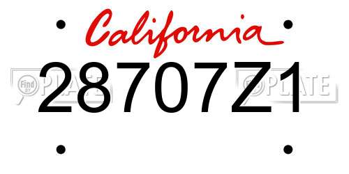 28707Z1 California License Plate