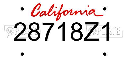 28718Z1 California License Plate