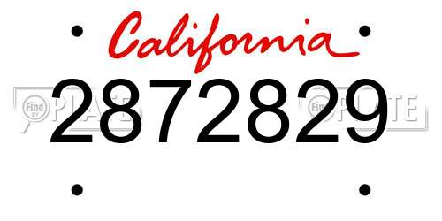 2872829 California License Plate