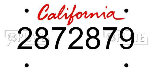2872879 California License Plate