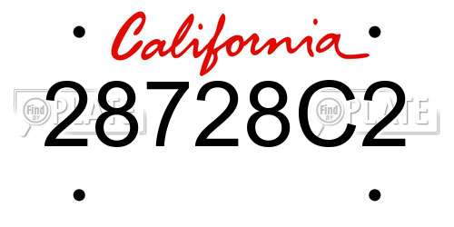 28728C2 California License Plate