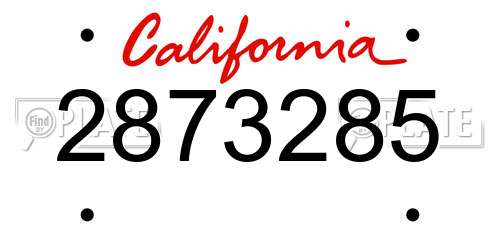 2873285 California License Plate