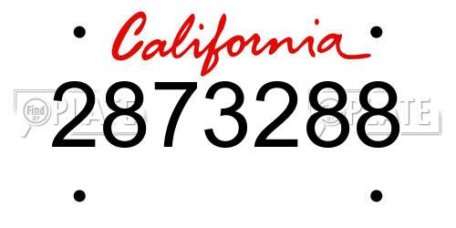 2873288 California License Plate