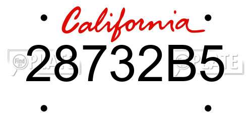 28732B5 California License Plate