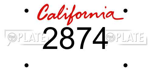 2874 California License Plate