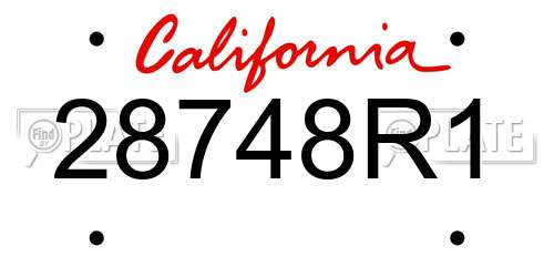 28748R1 California License Plate