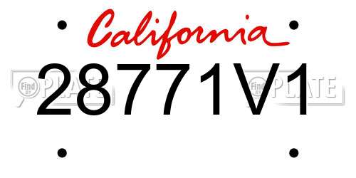 28771V1 California License Plate