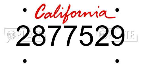 2877529 California License Plate