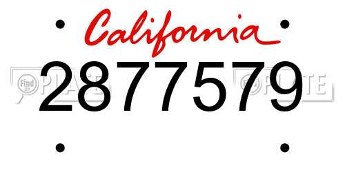 2877579 California License Plate